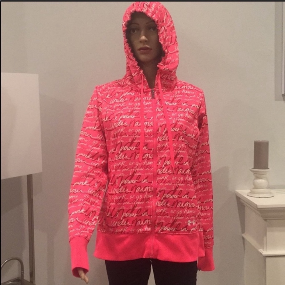 UNDER ARMOR Cancer awareness hoodie Pink MEDIUM